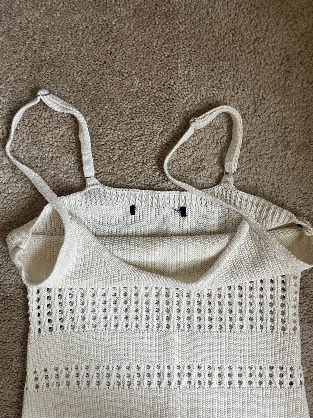 White Crochet Knit Midi Dress Swim Coverup size XS/S - Picture 5 of 6